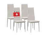 Albatros Esszimmerstühle MILANO 4er Set, Weiss - Polsterstuhl mit Kunstleder-Bezug, Modernes Stilvolles Design am Esstisch-Küchenstuhl oder Stuhl Esszimmer mit hoher Belastbarkeit bis 110kg