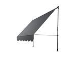 Juskys Klemmmarkise Kapstadt 250x120 cm - Höhenverstellbar, ohne Bohren, wasserabweisend - Grau