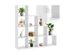 tectake® Bücherregal, praktisches Würfeldesign, rutschfeste Bodenschoner, 130 x 29 cm x 130 cm