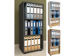 VCM Holzregal stehend platzsparender Aktenschrank Maße ca. H. 108 x B. 49 x T. 32 cm Elegantes Regal Büroregal – Ulas 3f