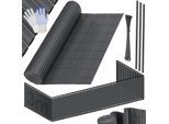 KESSER® PVC Sichtschutzmatte Sichtschutzzaun Balkonverkleidung Windschutz verstärkte Lamellen für Garten Balkon & Terrasse Balkonumrandung inkl Kabelbindern, Abdeckung & Handschuhe