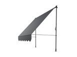 Juskys Klemmmarkise Kapstadt 200x120 cm - Höhenverstellbar, ohne Bohren, wasserabweisend - Grau