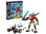 LEGO Konstruktionsspielzeug DREAMZzz Coopers Tiger-Mech und Zero's Hot Rod Auto