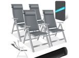 KESSER® Gartenstuhl Hochlehner mit Armlehnen Aluminium Klappstuhl inkl. Kopfkissen Campingstuhl 7-Fach Verstellbar Rückenlehne Atmungsaktiv & Wetterfest Klappbar & Anti-Rutsch