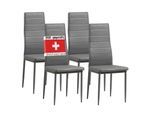 Albatros Esszimmerstühle MILANO 4er Set, Grau - Polsterstuhl mit Kunstleder-Bezug, Modernes Stilvolles Design am Esstisch - Küchenstuhl oder Stuhl Esszimmer mit hoher Belastbarkeit bis 110kg