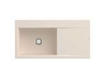 Villeroy und Boch Subway Style 60 Einbauspüle 336201FU Becken links, Ablaufgarnitur mit Handbetätigung, 1000 x 510 mm, Ivory