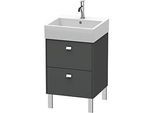 Duravit Brioso Waschtischunterbau BR443201049 484x459mm, Graphit Matt, 2 Auszüge, Griff Chrom