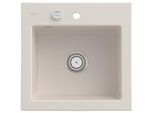 Villeroy und Boch Subway 50 S Einbauspüle 331502KR mit Ablaufgarnitur, Excenterbetätigung, 525 x 510 mm, crema CeramicPlus