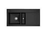 Villeroy und Boch Subway 60 Einbauspüle 677001S5 links, mit Ablaufgarnitur, Handbetätigung, 1000 x 510 mm, ebony CeramicPlus