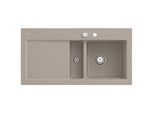 Villeroy und Boch Subway 60 Einbauspüle 671202AM rechts, mit Ablaufgarnitur, Excenterbetätigung, 1000 x 510 mm, almond CeramicPlus