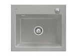 Villeroy und Boch Subway 60 S Einbauspüle 330902KD mit Ablaufgarnitur, Excenterbetätigung, 600 x 510 mm, fossil CeramicPlus