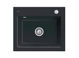 Villeroy und Boch Subway 60 S Einbauspüle 330902S5 mit Ablaufgarnitur, Excenterbetätigung, 600 x 510 mm, ebony CeramicPlus