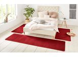 HANSE Home Bettumrandung »Shashi«, (3 tlg.), Kurzflor, Unifarben, Teppich, Bettläufer, Bettvorleger, Teppichläufer