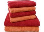 Dyckhoff Handtuch Set »Brillant«, Set, 6 tlg., Walkfrottee, mit Streifenbordüre;4 Handtücher (50x100cm), 2 Duschtücher...