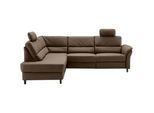 Livetastic Ecksofa , Braun , Textil , Buche , Ottomane links, L-Form , 266x190 cm , Made in Eu , seitenverkehrt erhältlich, Rücken echt, motorische Relaxfunktion, USB-Anschluss, Herz-Waage-Funktion, USB-C-Anschluss , Wohnzimmer, Sofas & Couches, Wohnlandschaften, Ecksofas
