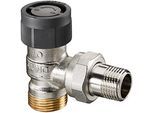 Oventrop Baureihe A Thermostatventil 1181097 DN 15, G 3/4 AGxR 1/2, Eck, Messing vernickelt