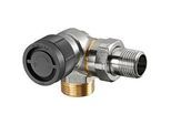 Oventrop Baureihe A Thermostatventil 1181396 DN 15, G 3/4 AGxR 1/2 AG, Winkel-Eck, links, Messing vernickelt