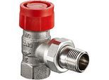Oventrop Baureihe AF Thermostatventil 1180604 DN 15, Eck, Feinstvoreinstellung, Rotguss / Messing, vernickelt