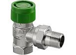 Oventrop Baureihe AZ V Thermostatventil 1187504 DN 15, Eck, stufenlose Voreinstellung, Messing vernickelt