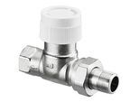 Oventrop Baureihe AV 9 Rücklauf-Thermostatventil 1183893 DN 10, Durchgang, stufenlose Voreinstellung, Messing vernickelt