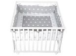 Laufgitter ROBA "Little Stars, 100x100 cm, weiß", Baby, weiß, Laufställe, mit Stoffeinlage und Nestchen; Rollen, höhenverstellbar