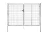 vidaXL Gartentor Verzinkter Stahl 306 x 225 cm Silbern