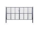 vidaXL Mesh-Gartentor Verzinkter Stahl 400 x 200 cm Grau