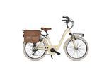 Via Veneto Elektro-Citybike MONOTUBO Classic Lady 24 Zoll, BEIGE CAPPUCCINO