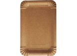 Pappteller Papstar Pure, Einweg, eckig, 130 x 200 mm, lebensmittelecht, FSC®-zertifiziert & kompostierbar, braun, 250 Stück