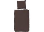 Xxxl Bettwäsche , Braun, Dunkelbraun , Textil , Uni , 135x200 cm , Oeko-Tex® Standard 100 , atmungsaktiv , Heimtextilien, Bettwäsche & Leintücher, Bettwäsche, Satin-Bettwäsche