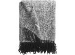 Plaid TOM TAILOR HOME "Wooly Herringbone", grau (anthrazit, grau), B:130cm L:170cm, Polyacryl, Wohndecken, mit Fischgratmuster, Kuscheldecke