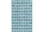 Teppich "Titan Trellis, LAGERRÄUMUNG", blau (blau, elfenbeinfarben), B:152cm H:13mm L:244cm, Polypropylen (PP), MYFLAIR MÖBEL & ACCESSOIRES, Teppiche, Teppich, Kurzflor, gewebt, modernes geometrisches Design