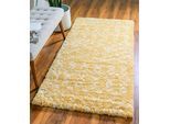 Hochflor-Läufer "Temara Shag, LAGERRÄUMUNG", gelb (gelb, elfenbeinfarben), B:79cm H:51mm L:305cm, Polypropylen (PP), MYFLAIR MÖBEL & ACCESSOIRES, Teppiche, Teppich-Läufer, gewebt, Scandi Design, ideal im Flur & Schlafzimmer