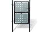vidaXL Zauntor (Einzeltor) Schwarz 100x200 cm