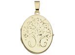 Medallionanhänger JOBO "Anhänger Medaillon oval", gelb (gelbgold 585), Schmuckanhänger, Damen, Gelbgold 585, 585 Gold