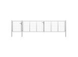 vidaXL Gartentor Stahl 500×100 cm Silbern