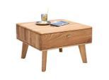 Linea Natura Couchtisch Denver, Eiche, Holz, Eiche, massiv, 1 Schublade(n) Schubladen, quadratisch, eckig, 70x45x70 cm, Holzmöbel, Holztische, Couchtische Holz