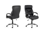 Mid.you Chefsessel , Schwarz , Metall, Textil , 64.5x120x83 cm , Sitzfläche 360° drehbar , Büromöbel, Bürostühle, Chefsessel