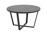 Mid.you Couchtisch , Schwarz , Metall, Holzwerkstoff , Marmoroptik , rund , 77x44x77 cm , Wohnzimmer, Wohnzimmertische, Couchtische, Couchtische rund