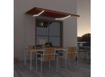 vidaXL Markise Manuell Einziehbar mit LED 300x250 cm Orange und Braun