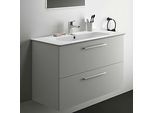 Ideal Standard i.life A Möbelwaschtisch-Paket K8745DU 104x46x64,5cm, 1 Hahnloch, Griff Chrom gebürstet, weiß matt