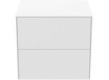 Ideal Standard Conca Waschtisch-Unterschrank T4321Y1 ohne Ausschnitt, 2 Auszüge, 60x50,5x55 cm, Weiß matt lackiert