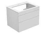 Keuco Edition 400 Waschtischunterbau 31571820100 70x546x535mm, Glasplatte, weiß/Trüffel Hochglanz