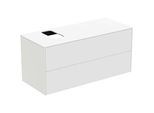 Ideal Standard Conca Waschtisch-Unterschrank T3944Y1 mit Ausschnitt, 2 Auszüge, 120x50,5x55 cm, rechts/links, Weiß matt lackiert