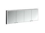 Emco prime Aufputz-Lichtspiegelschrank 949713589 2000x730mm, 4-türig, schwarz/spiegel