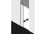 Kermi Pega Pendeltür 1-flügelig mit Festfeld PE1FR08518VUK 85x185, silber hochglanz ESG SR Opaco, rechts
