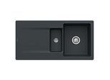 Villeroy & Boch Siluet Einbauspüle 333702S5 mit Ablaufgarnitur und Exzenterbetätigung, Ebony