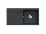 Villeroy & Boch Siluet Einbauspüle 333601S5 mit Ablaufgarnitur und Handbetätigung, Ebony