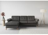Ecksofa SIT & MORE "Göteborg", grau (anthrazit), B:268cm H:90cm T:176cm, Sofas, Ecksofa, Sitztiefenverstellung und Federkern, wahlweise mit Bettfunktion