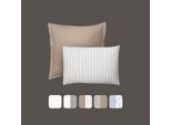 Emma Premium Perkal Polsterbezug 40x80 Beige - Beige Streifen